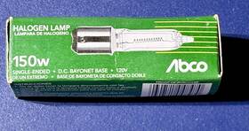 Abco 04847 150q/cl/dc Lamp Light Bulb 150w 120v Dc Bayonet Base