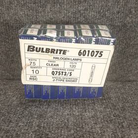 Bulbrite 601075 Q75t3/s Xp 120v 75 Watts Clear Halogen Lamp New Pack Lot Of 10