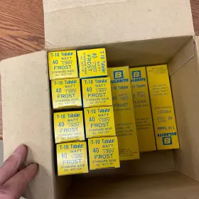 704040 Bulbrite Lot Of 12 T-10 Tubular 40 Watt 120v Tube Light Bulb Standard Base New Nib