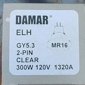 Damar 1302a 1 - Elh 300w Gy 5.3 2pin 120v #1320a A/v Projector Light Bulb