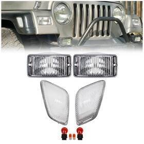 Ecotric B08r1hnj8g Clear Bumper Signal Fender Side Marker Lights Combo Compatible
