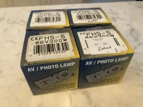 Fhs-5 Eiko Lot Of 4 Av/photo Lamp Bulb 86v 300w
