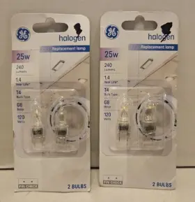 Ge 043168976640 Specialty T4 Halogen Replacement Lamp 25w G8 Base - Lot Of 2 R