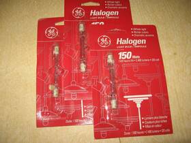 Ge 150w120v 3 New G.e. General Electric Halogen Light Bulb 150w 120v 2400 Lumens Inch Long