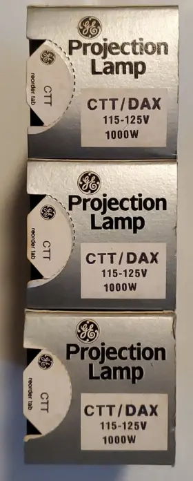 115-125v Ge 29939 Nos Lot Of 3 Genuine Ctt Dax 1000w Projection Lamps Pn