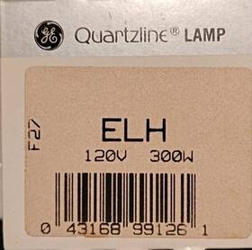 Ge #376626-1 Acg141-ba4 1 - Elh 300w Gy 5.3 2pin 120v A/v Projector Light Bulb Usa Made
