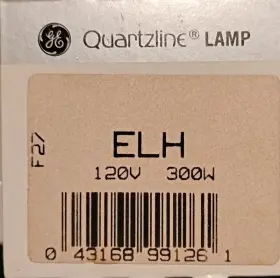 Acg141-ba4 Ge #376626-1 1 - Elh 300w Gy 5.3 2pin 120v A/v Projector Light Bulb Usa Made