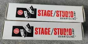 Q1000 Ge 38853 2x Stage/studio Lamp Quartzline Bulb Q1000/4cl/p 120v Egj Clear New Lot