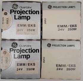 Ge 40017 Lot Of 4 New Emm/eks 24v 250w Quartzline Projection Lamps