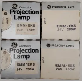 40017 Ge Lot Of 4 New Emm/eks 24v 250w Quartzline Projection Lamps