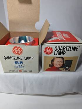 Ge Cg-31-e2 2 Pack Elh Quartzline Projector Lamps 120v 300w Bulbs New Old Stock Vtg