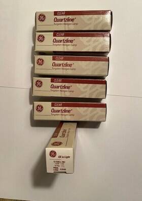 Ge Q150cl/mc Lot Of 6 150w Clear Quartzline Tungsten-halogen Lamp