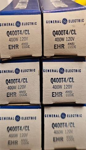 Ge Q400t4/cl Lot Of 6 Lighting Halogen Quartzine Lamp / Light Bulb 400w 120v
