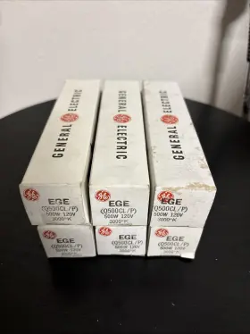 Q500cl Ge Q500cl/p Ege Q500/5cl/p 120v 500w 3000k Lamp Replacement Light Bulb Lot Of 6 Nos
