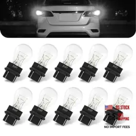 Getmpn16 Getfay Pack-10 Car 3157 Brake Light Bulb 12v 21/5w Double Contact 360 10 Pcs White