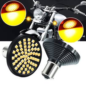 Henlix B08hht9ly2 2 Amber 1156 Rear Turn Signal Led Bulb60 Leds Chips 7506 Ba15 Bulb