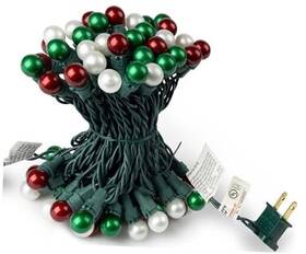 Jia Xin Electric Co Ltd Lm.s-led70l Pearlized Glass Mini Globe Lights Set - 70 G15 Red Green And Warm-white Led