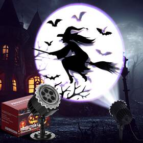 Lingvee Let-lingvee-0050 Halloween Projector Light With 1 Film Slides Holiday Led Black Body