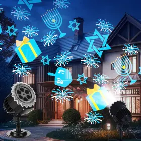 Let-lingvee-0054 Lingvee Hanukkah Projector Light With 1 Film Slides Holiday Led Black Body