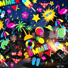 Let-lingvee-0187 Lingvee Summer Holiday Projector Light With 1 Film Slides Led Black Body