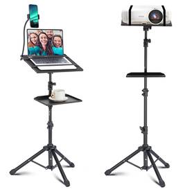 Lusweimi Lsw-s125p Projector Tripod Stand 50 Inch Laptop With 2 Shelves For Projecto