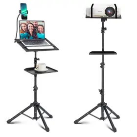 Lsw-s125p Lusweimi Projector Tripod Stand 50 Inch Laptop With 2 Shelves For Projecto