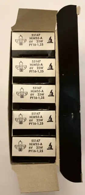 Hlws5-a Narva 55147 6v 25w Py16-1 25 Light Bulbs Box Of 5