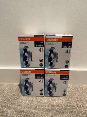 Osram 050300011769 Lot Of 4 - 50w Ar111 Halogen 2900k 12v G53 Aluminum Reflector Flood Bulb