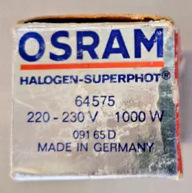 09165d Osram 64575 Nos Halogen-superphot 220-230v 1000w 091 65 D Made In Germany