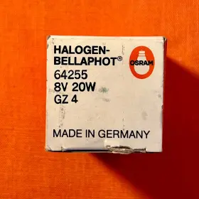 64255 Osram 8v 20w Gz4 Halogen Bellaphot Bulb Cup Lamp Nos Germany