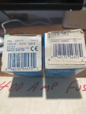 1000w Osram Cp/77 Lot Of 2 Fel And Hpl 575w 115v Photo Optic Bulb
