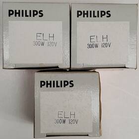 Philips 316190 Lot Of 3 New Elh 120v 300w Projection Lamps