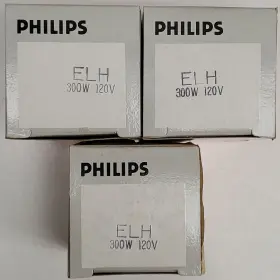 316190 Philips Lot Of 3 New Elh 120v 300w Projection Lamps