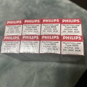 Philips 6958 Vintage Projection Lamp Type Lot Of 8 Sealed 24v 250w G6.35 M33