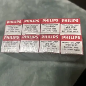 G6.35 Philips 6958 Vintage Projection Lamp Type Lot Of 8 Sealed 24v 250w M33