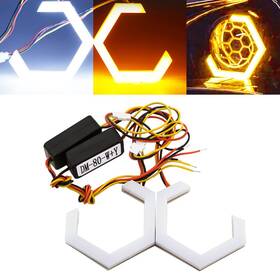 Qasim B0bbrf99zp Hexagon Angel Eyes 80mm Halo Rings Retrofit Car Motorcycle Light