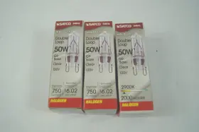 S4616 Satco 045923046162 Lot 3 50w Double Loop Halogen Lights G9 Base Clear 120v New D233