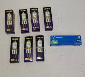 Satco S3168 Vtg Halogen Bulbs Bi-pin Gy6.35 Base 75w 120v Lot Lighting Lights