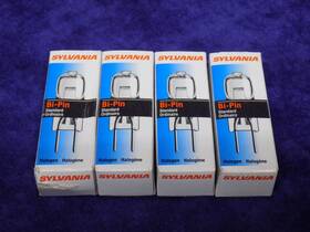 Sylvania 50t4q/cl Lot Of 4 Halogen Bulb / Lamp Bi-pin 50w 12v Gy6.35 58675