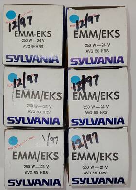 Sylvania 54960 Lot Of 6 New Emm Eks 24v 250w Projector Lamps