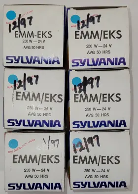 54960 Sylvania Lot Of 6 New Emm Eks 24v 250w Projector Lamps