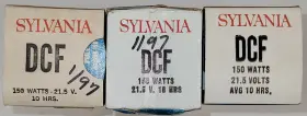 77073 Sylvania Lot Of 3 New Dcf 21.5v 150 Watt Projector Blue Top Lamps