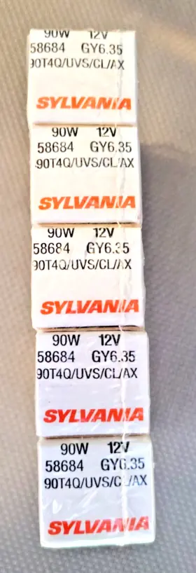 Gy6.35 Sylvania Osram 58684 5 Nos 90w 12v 90t4q/uvs/cl/ax Free Usps Shipping