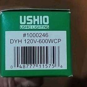 Ushio 048777115756 3 - Dyh 600w 120v Bi-pin Base Lamp