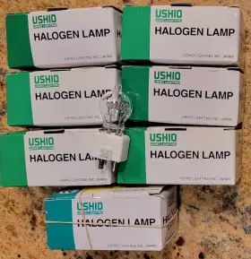 120v-600wc Ushio 048777116104 8 Type Dys Halogen Lamps 7 New In Box 1 Loose