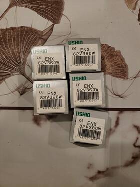 Ushio 048777122051 Lot Of 5 Fxl 82 Volt 360 Watt Projector Light Bulb 2-pin Halogen New