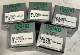 Mr16 Ushio 048777242100 Lot Of 5 Fmw Halogen Lamp 12v 35w Fl 36 Degree