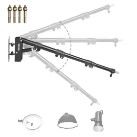 Vevor 197988656609 Wall Mount Triangle Boom Arm Light Stand 39.37 In/100 Cm Ring Support