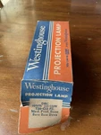 Vintage Westinghouse Drc 1000W 120V T20 C13D Fil. Projection Bulb / Lamp Nos Open. Price: $40.00.
