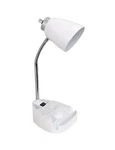 Limelights Gooseneck Organizer Desk Lamp W/ Power Outlet With White Shade Open. Price: $14.00.